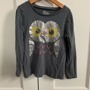 Old navy Girls Owl Long sleeve top size 6-7